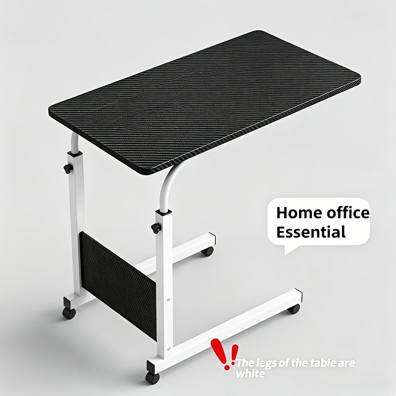 Rolling Laptop Desk Movable Adjustable Height 360 Degree Rotating Wheels Bedside Computer Desk for Bedroom Living Room Dormitory Multifunctional Student Writing Desk Multiple Colors