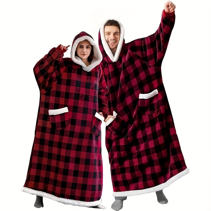 Wearable Blanket Hoodie – Oversized Giant Flannel Hooded Blanket Jacket for Women & Men | Ultra Soft, Warm, with Pocket | 5 Colors