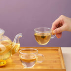 1000ml Borosilicate Glass Teapot with Removable Infuser – Gooseneck Loose Leaf Tea Pot, Microwave & Stovetop Safe, Gift Box Included (Teapot Only or Set with 4 Cups)