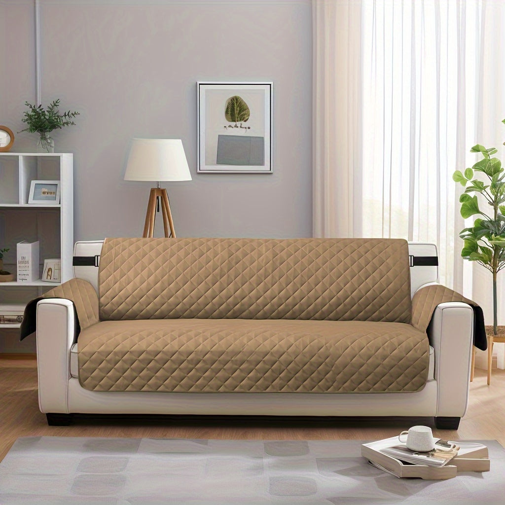 Elastic Strap Sofa Slipcover – Washable Couch Cover for Recliner Armchair Loveseat 1 2 3 4 Seater, Pet Dog Cat Proof Furniture Protector for Living Room