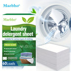 Hypoallergenic Laundry Detergent Sheets 60 Loads Fresh Scent – Liquidless Stain & Odor Remover Sheets, Travel-Size, Works in Hot & Cold Cycles, Eco-Friendly No Plastic Jug