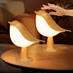 Portable Rechargeable Birchwood Night Light - 3 Color Temps, Dimmable Touch Control, Aromatherapy-Compatible, Hangable, for Bedroom Bedside Camping | Nuvia Haven