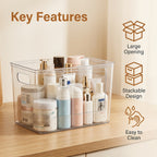 Clear Trash Bag Holder 2-Pack - Stackable Garbage Bag Dispenser for 13/30/33 Gallon Bags, PET Organizer for Under Kitchen Sink, Laundry Room, Pantry & Cabinet Storage