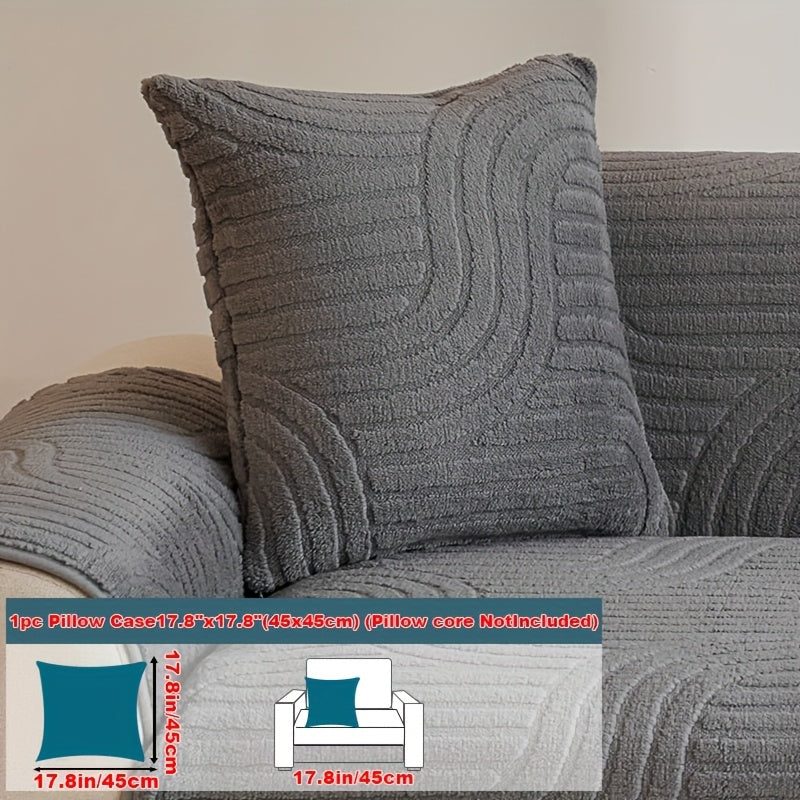 Bohemian Plush Sofa Cushion Cover Christmas Decorative Non-Slip Machine Washable Pet-Friendly All-Season Pillow Cover for Living Room Bedroom Office Home Decor