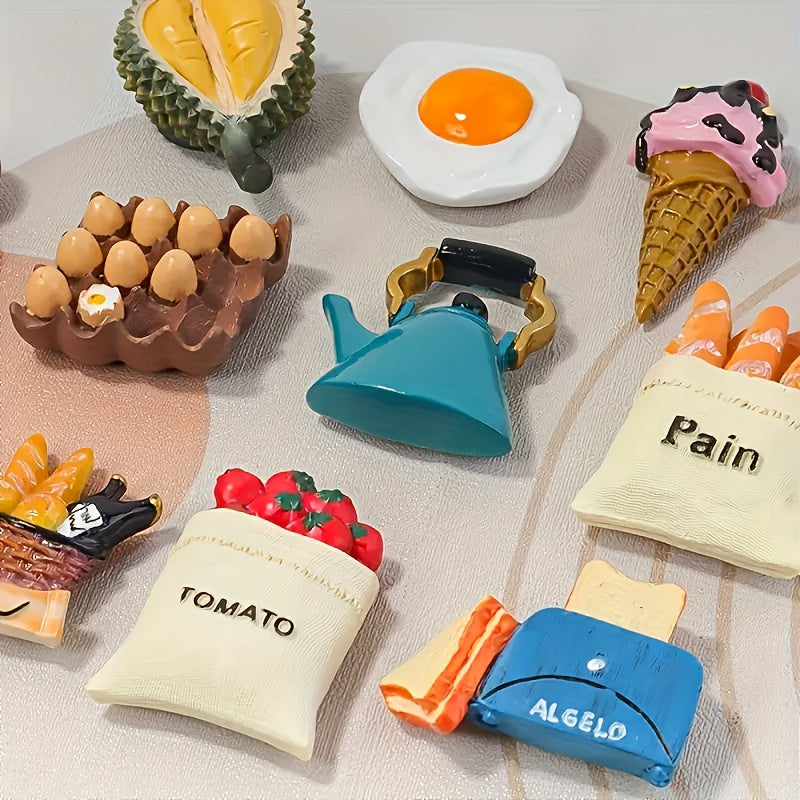 Cute Refrigerator Stickers 10pcs, Decorative Kitchen Appliance Stickers for Fridge, Dishwasher & Home Decor, Fun & Whimsical Wall Decals, Easy to Apply & Remove, Great Housewarming Gift