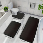 Plush Memory Foam Bath Mat Set 3 Piece – Soft Non-Slip Fast Absorbent Machine Washable Thickened Bath Rug for Bathroom, Shower, Kitchen & Bedroom – 9 Colors