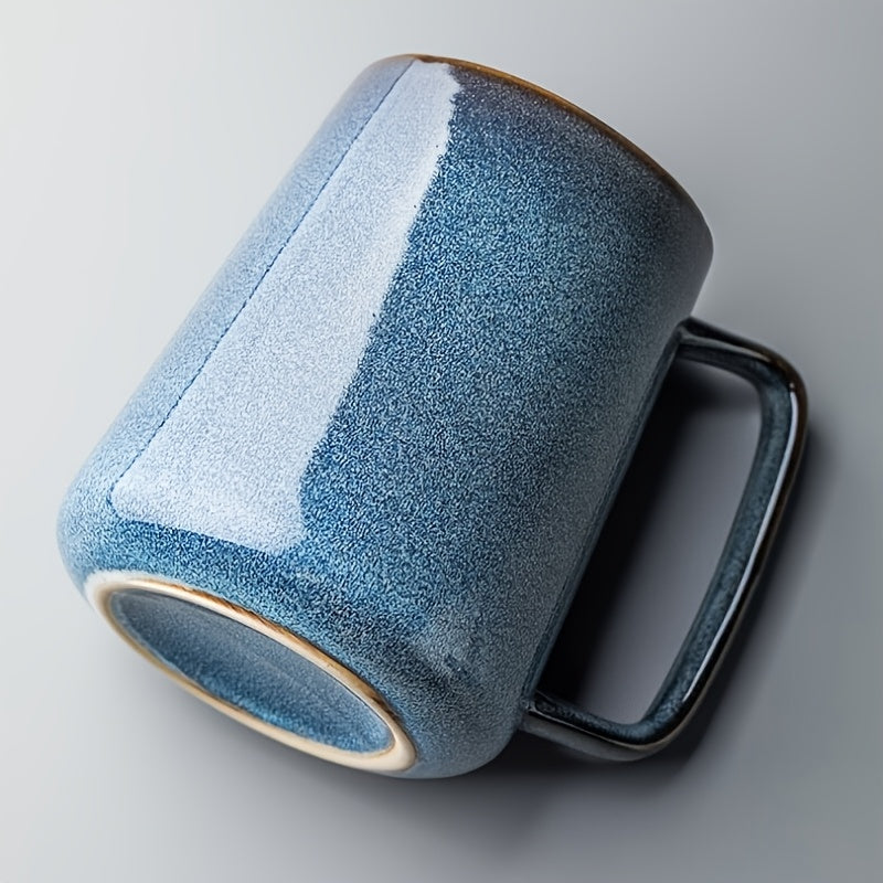 Large Ceramic Coffee Mug 24oz Vintage Style Dishwasher & Microwave Safe - Big Latte Cup for Men & Women, Office & Home, Hot Coffee Tea Soup Milk, Green & Blue Colors