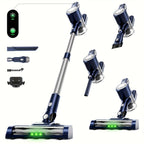 Cordless Stick Vacuum Cleaner 51-68KPa – 3-Speed Adjustable, 45-Min Runtime, Detachable Handheld, LED Floor Brush for Pet Hair, Carpet & Hard Floor