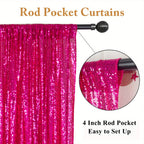 Sequin Backdrop Curtains 4 Panels 2FT x 8FT Glitter Party Decorations for Wedding Birthday Photo Booth Stage Background 30+ Colors