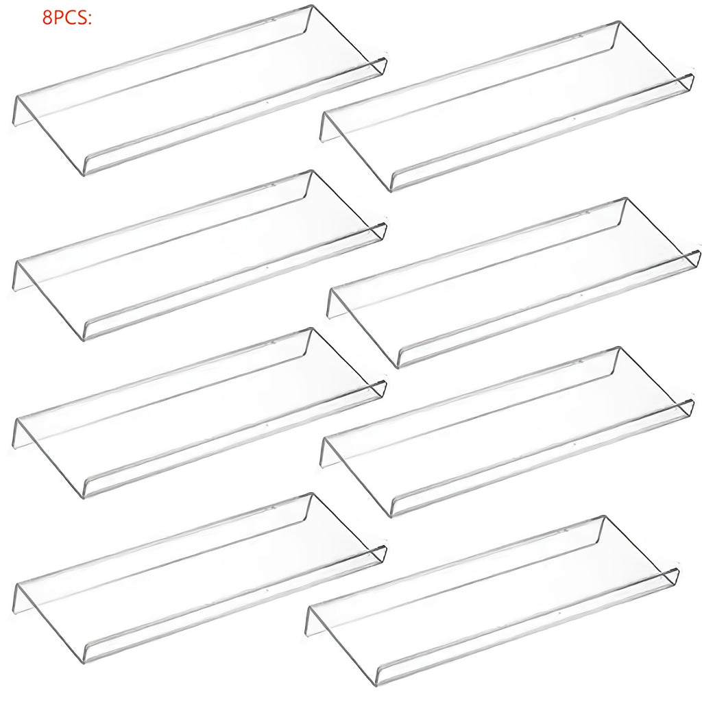 Expandable Acrylic Spice Rack Drawer Organizer Insert – Slanted Clear Spice Tray for Kitchen Drawer & Countertop, 4/6/8 Pack