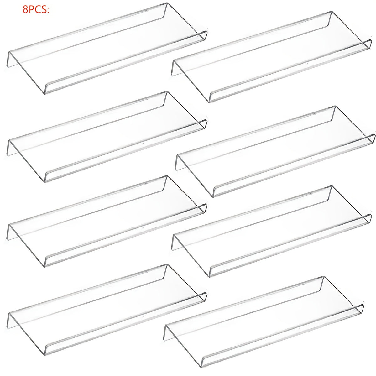 Expandable Acrylic Spice Rack Drawer Organizer Insert – Slanted Clear Spice Tray for Kitchen Drawer & Countertop, 4/6/8 Pack