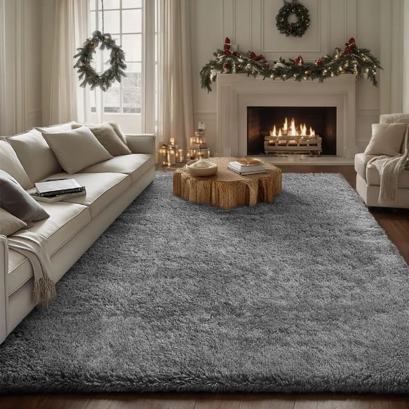 Fluffy Shag Area Rug 8x10 Ft Fuzzy Plush Non-Slip Soft Furry Carpet Living Room Bedroom Modern Shaggy Rug Christmas Gift