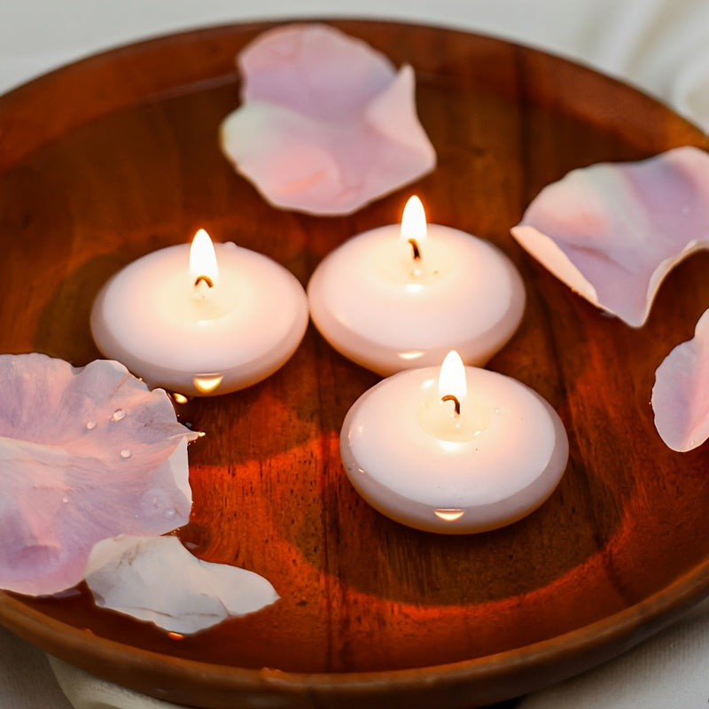 42-Pack Floating Small Candles - Natural Plant Wax Smoke-Free Tea Light Candles for Wedding, Meditation, Holiday, Pool & Spa, Stable Burning Low Melting Point