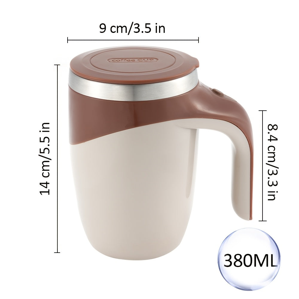 Self Stirring Mug – Electric Magnetic Auto Stirring Coffee Cup in 304 Stainless Steel – Automatic Mix for Coffee, Milk & Protein Shakes – Novelty Gift
