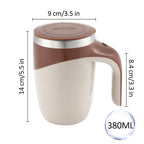 Self Stirring Mug – Electric Magnetic Auto Stirring Coffee Cup in 304 Stainless Steel – Automatic Mix for Coffee, Milk & Protein Shakes – Novelty Gift