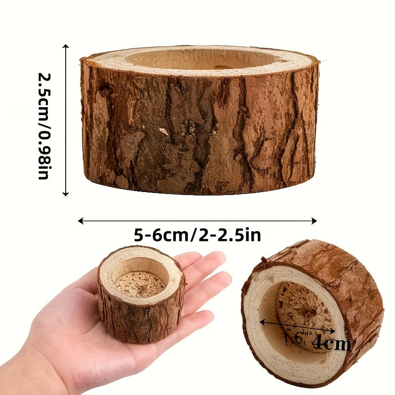 Wood Candlesticks 30pcs Natural Wood Grain Rustic Country Style for Wedding Birthday Party Anniversary Table Centerpiece Family Home Decoration