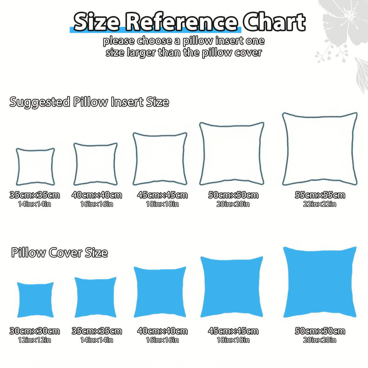 Fluffy Square Pillow Inserts Set of 4 with Zipper, Plump Cushion Stuffer Inserts for Throw Pillow Covers, Sofa, Bed, Patio & Couch, Machine Washable, Available in 14 to 22 Inch Sizes