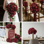 Bulk Artificial Hydrangea Flower Heads 72pcs with Stems - Faux Hydrangea Flowers for Home, Wedding & Party Decorations, Floral Arrangements & Centerpieces