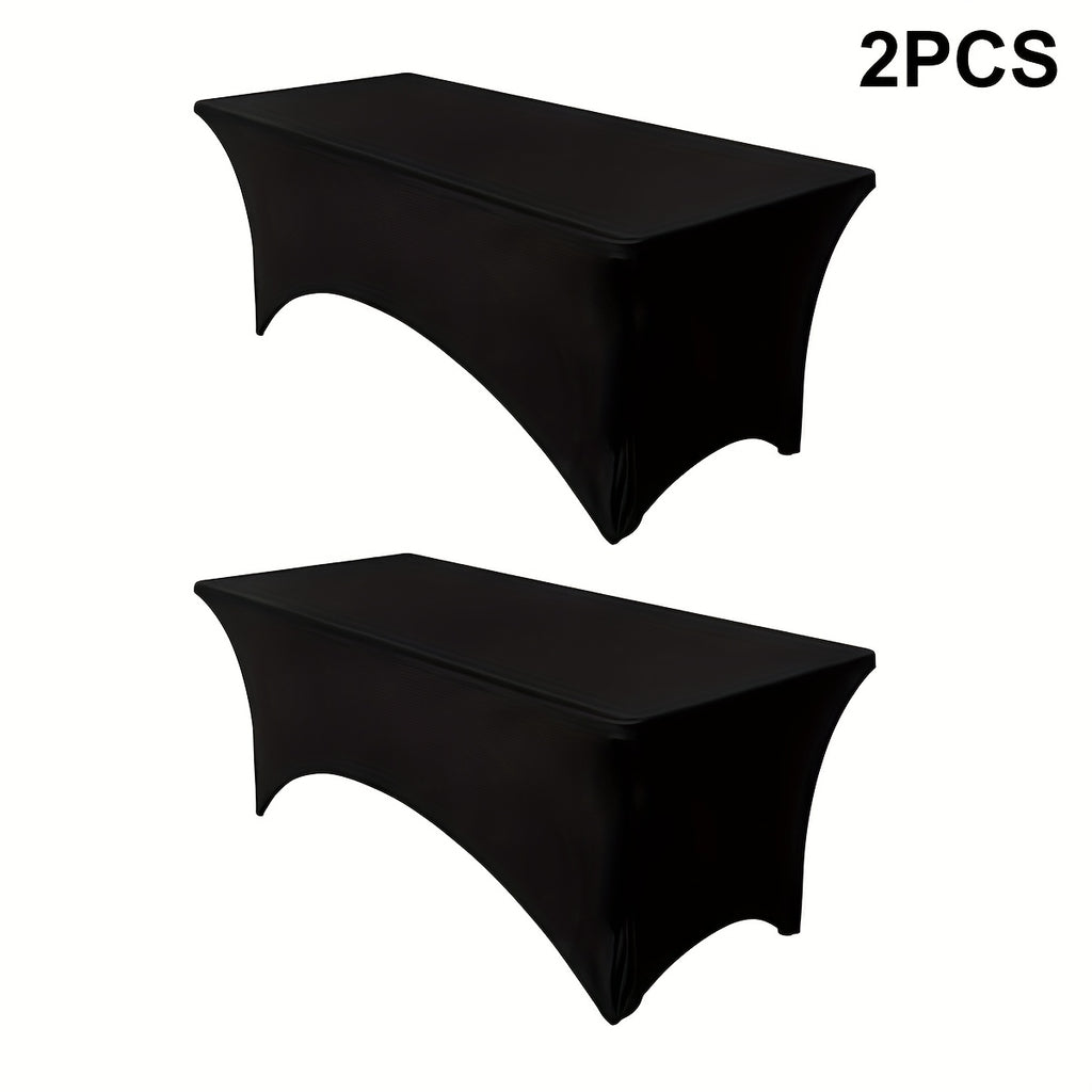 Spandex Fitted 6FT Tablecloth for Rectangular Tables – Wrinkle-Resistant Elastic Table Cover for Parties, Weddings, Trade Shows & Events – 2/4/8/12-Pack in Black, White & Light Yellow