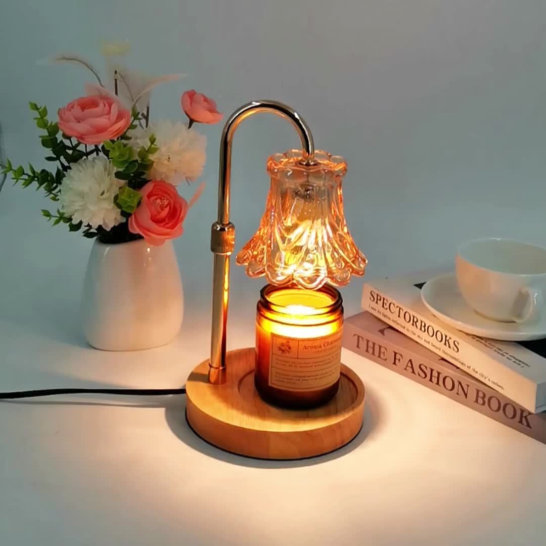 Flower Candle Warmer Lamp 2-Pack – Adjustable Height with Timer & Dimmer, Wax Melt Warmer for Scented Wax, Flameless Room Decor, Thoughtful Gift for Mom (Bulb Not Included)