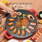 Smokeless Electric Grill Non-Stick BBQ Griddle with Adjustable Temperature & Easy-Clean Surface – Indoor Electric Grill Pan for Home Cooking & Parties, Black