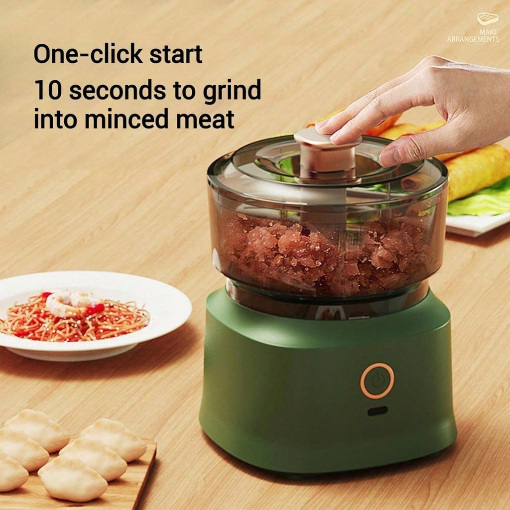 Mini Electric Food Chopper USB Rechargeable, Meat Grinder Vegetable & Garlic Mincer, Compact Cordless Kitchen Food Processor with Copper Motor