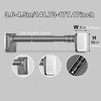 No Drill Telescopic Curtain Rod Adjustable 15.75-196.85in 33mm Extendable Shower Curtain Rod for Large Windows Anti-Slip No Screws