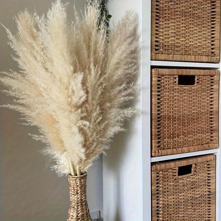Tall Pampas Grass Stems 6pcs 39 Inch, Fluffy Natural Dried Pampas Grass Bouquet for Wedding Centerpiece, Boho Home Decor, Vase Filler, Party & Office Decoration, Valentine's Day & Autumn Floral Arrangement