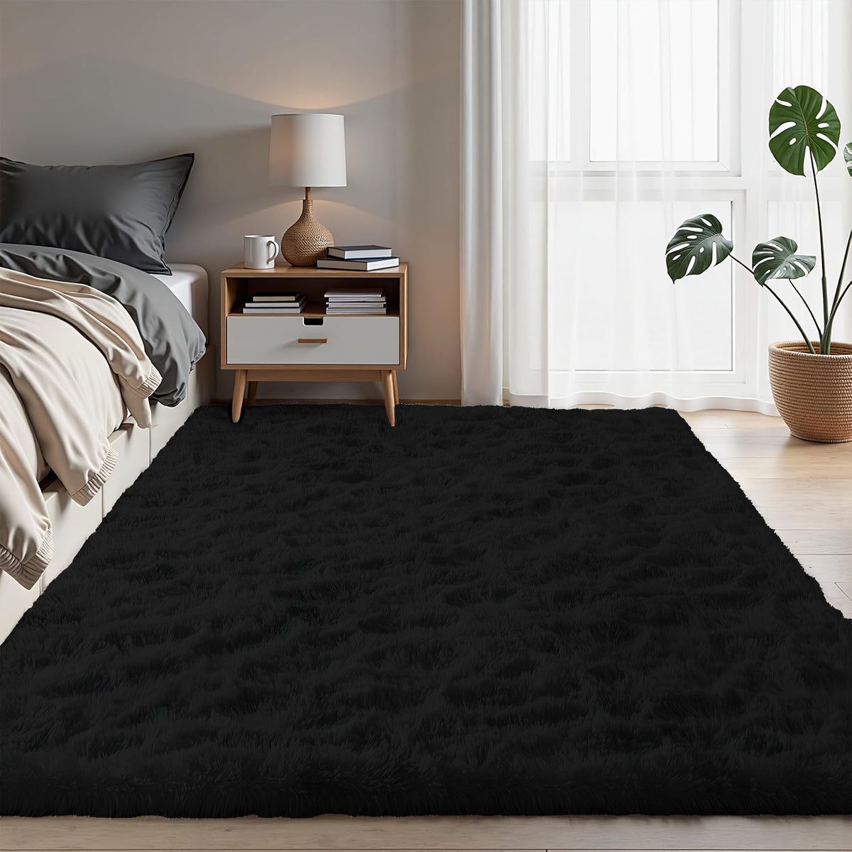 Tie-Dye Fluffy Area Rug – Ultra-Soft Thickened Plush Indoor Mat for Living Room, Bedroom & Office, 9 Colors 6 Sizes, Boho Machine-Woven Floor Carpet