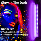 UV LED Blacklight Bar 12.6 Inch USB 5V 385-400nm Black Light Strip with Switch for Halloween Party Decoration, Stage Lighting, Club Disco, Christmas, Valentine's Day - 2 Pack & Single Options
