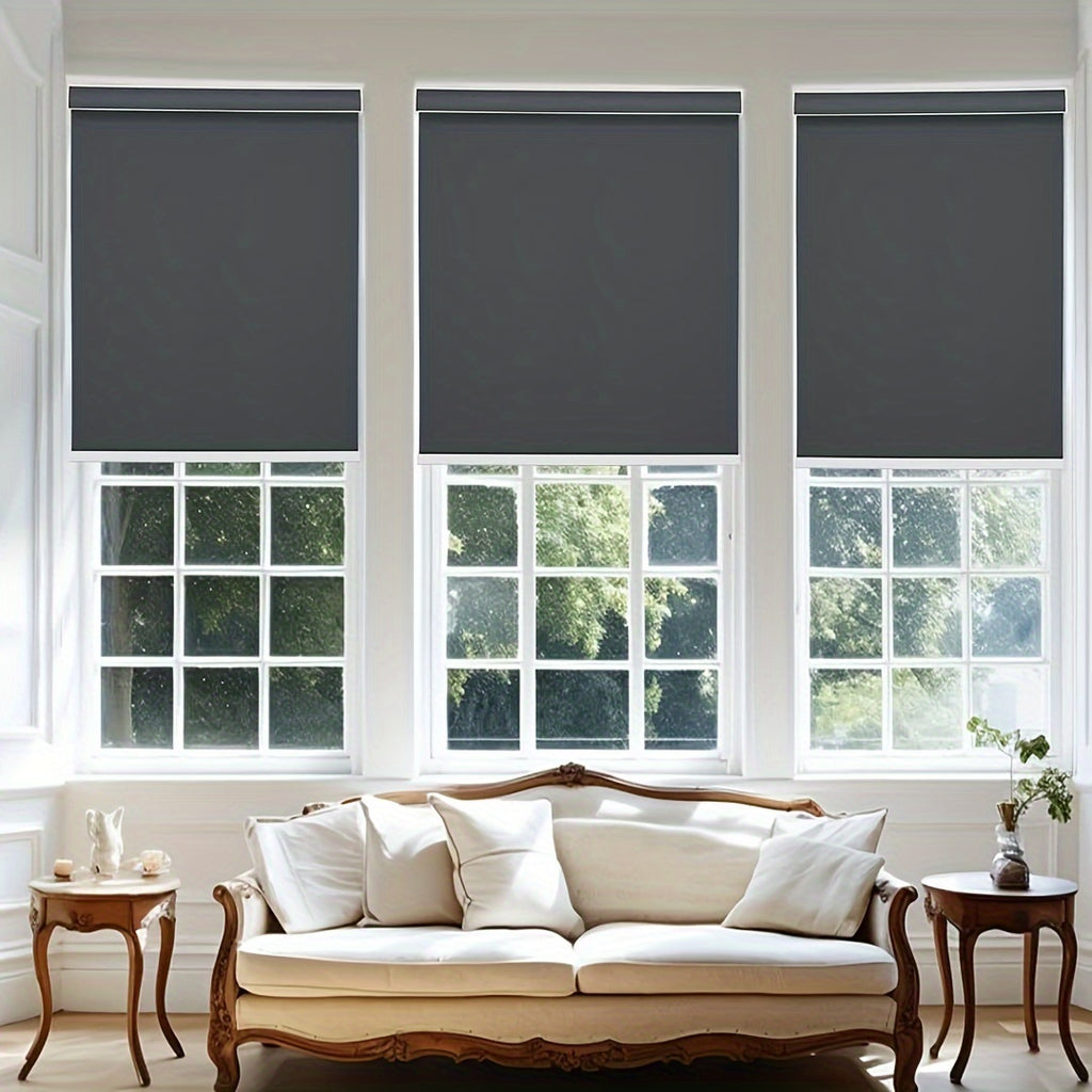 Blackout Roller Shades for Windows, Cordless Room Darkening Window Blinds, Thermal Insulated UV Protection, Easy Install for Bedroom Living Room Office