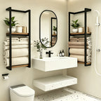 2-Tier Wall-Mounted Metal Towel Rack Double Layer, Modern Space-Saving Bathroom Towel Holder for Bathroom, Bedroom & Kitchen – 1 or 2 Pack