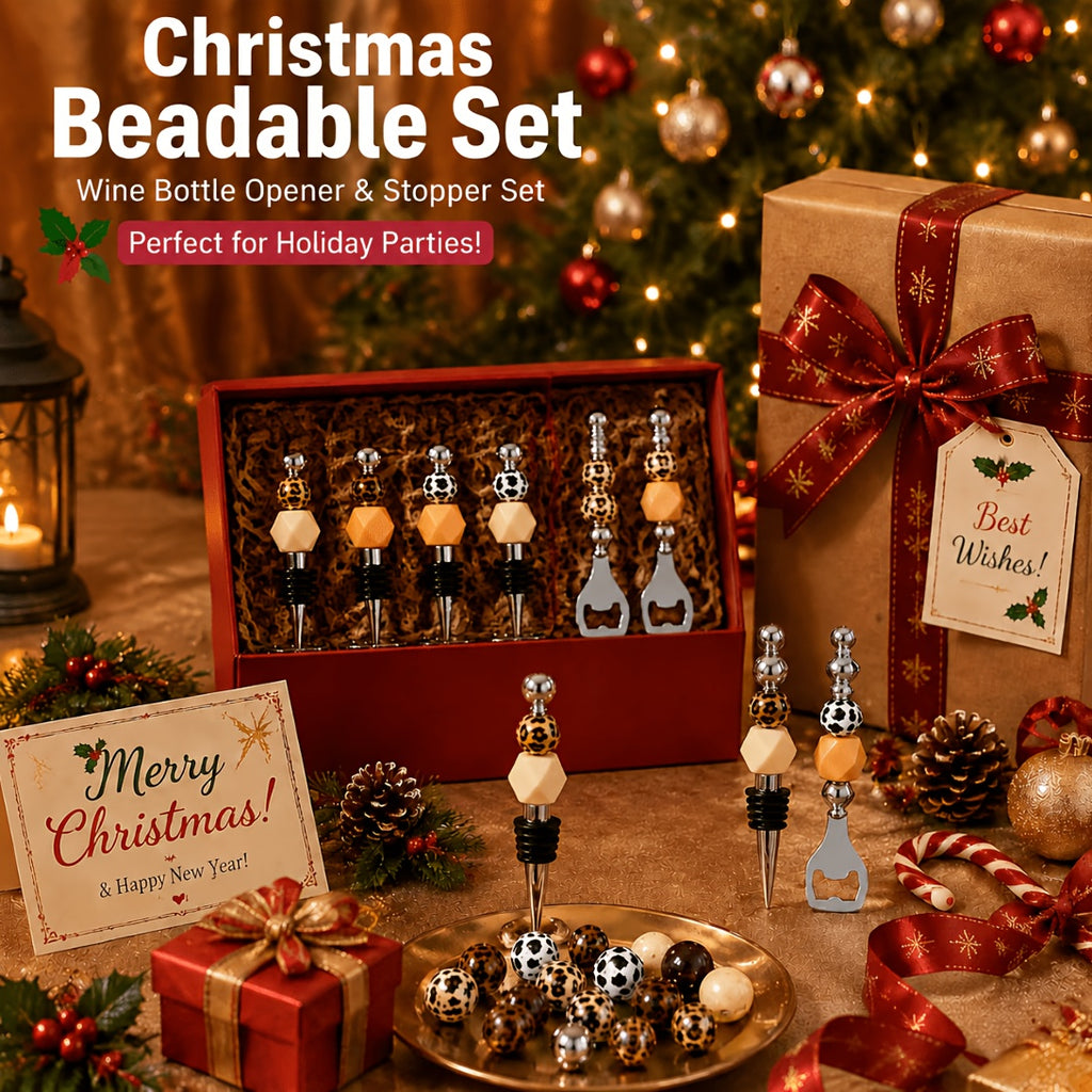 Beadable DIY Bottle Opener Beaded Wine Stopper Bulk Set 10pc 20pc Party Favors Wedding Bar Gifts Christmas Halloween Thanksgiving Teacher Gift