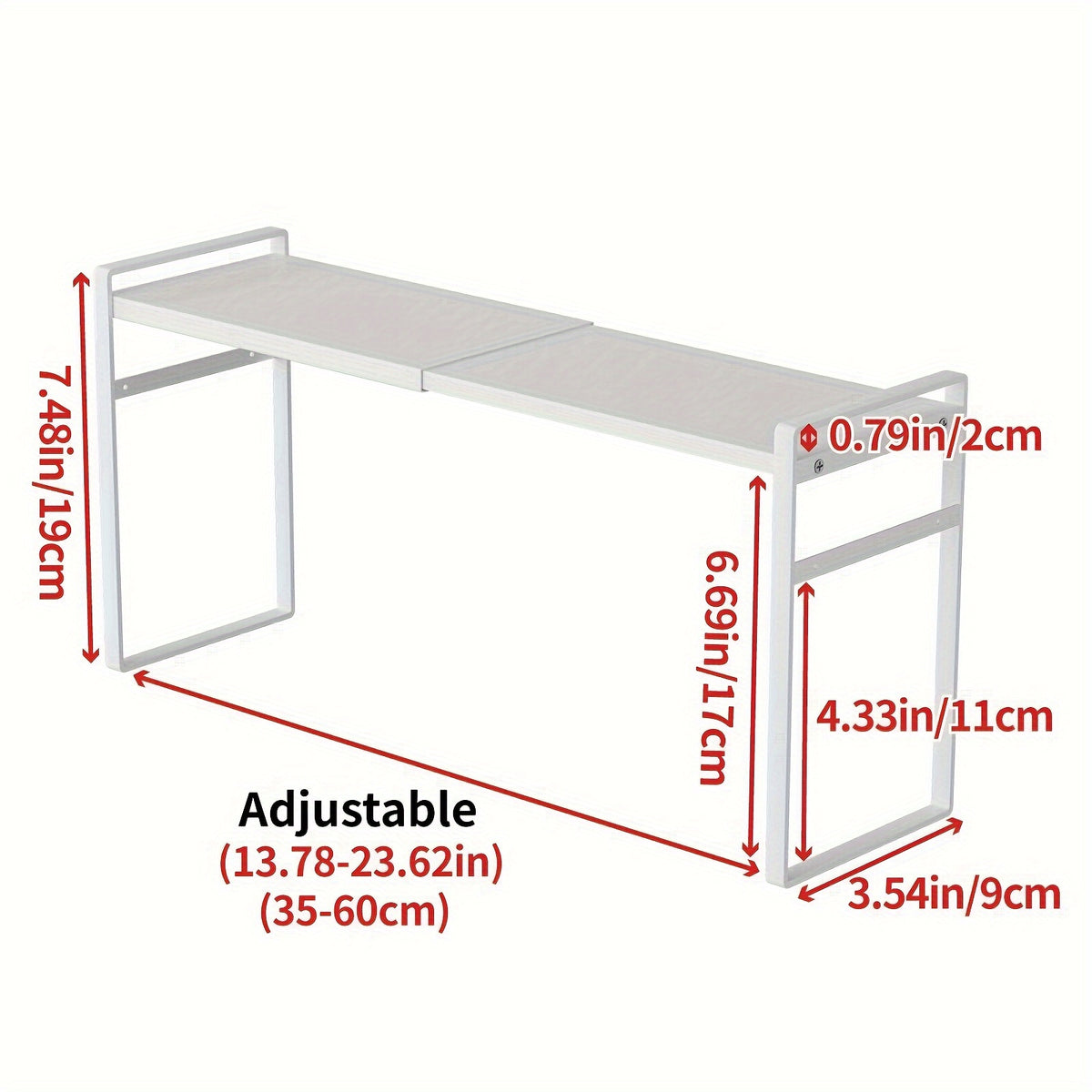 Narrow Tall Shelf Organizer for Kitchen, Windowsill & Bathroom – Stackable Thin Shelves for Narrow Spaces | Scalable Countertop Rack & Window Plant Stand | Black & White
