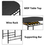 3-Piece Bistro Dining Set Drop Leaf Table and 2 Chairs Space Saving Kitchen Table Set for 2 with Wine Rack Metal Frame for Small Space Apartment Breakfast Nook