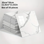 3D Marble Peel and Stick Wall Tiles 20/50pcs, Self-Adhesive Foam Wall Panels & Wall Stickers for Bathroom, Kitchen, Living Room & Bedroom Renovation, Easy to Cut & Clean, Grey Marble, Not Real Tile