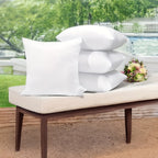 Fluffy Square Pillow Inserts Set of 4 with Zipper, Plump Cushion Stuffer Inserts for Throw Pillow Covers, Sofa, Bed, Patio & Couch, Machine Washable, Available in 14 to 22 Inch Sizes