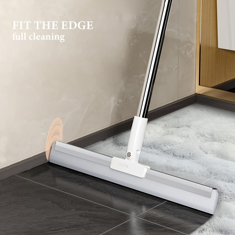 Silicone Squeegee Broom with Detachable Rotatable Long Stainless Steel Handle – All-in-One Floor-to-Ceiling Cleaner for Glass, Tile, Wood & Carpet | Effortless Multi-Surface Cleaning