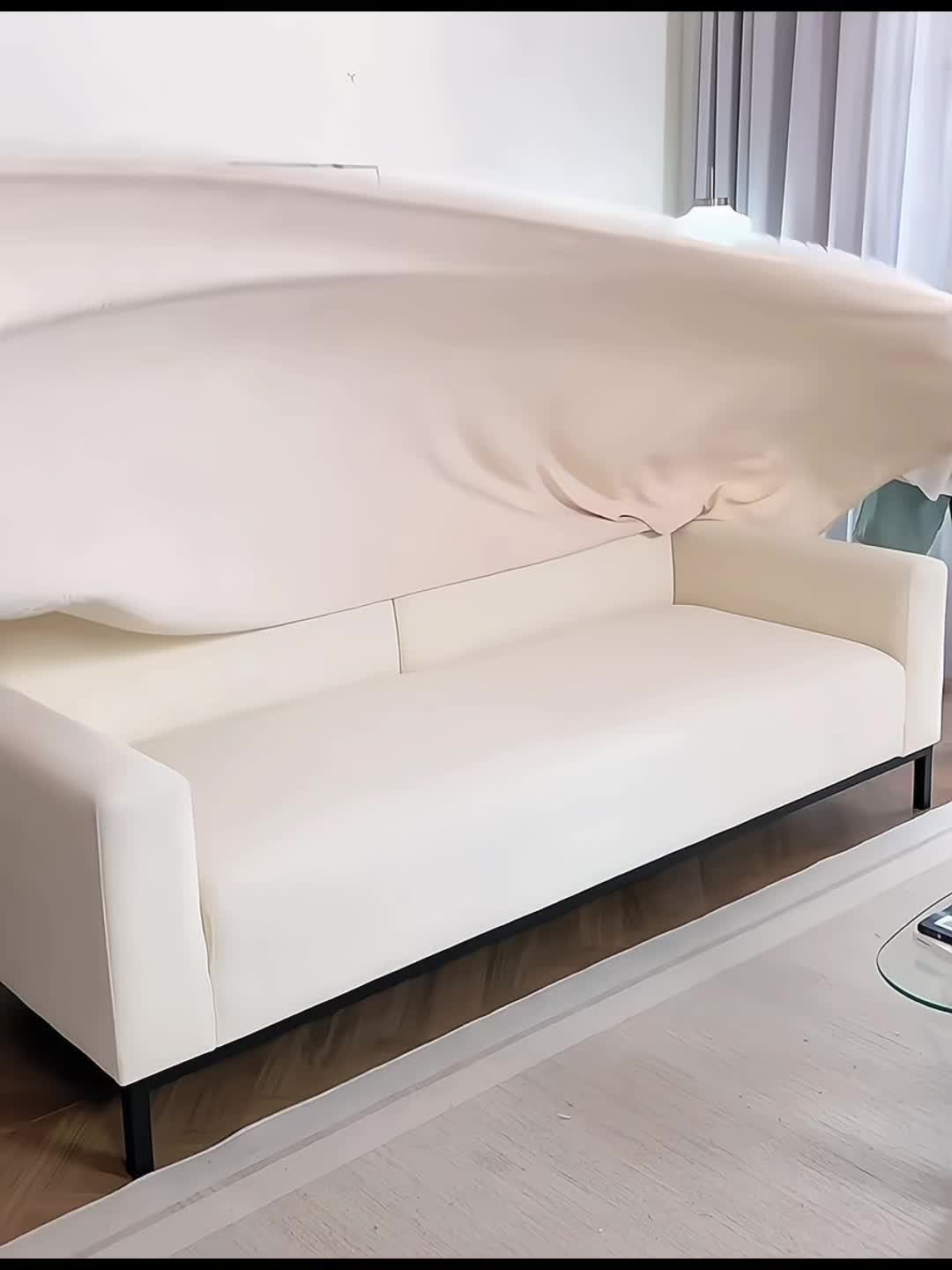 Chenille Fringe Couch Protector Slipcover – Super Soft Pet-Friendly Solid Sofa Cover for 2 3 4 Seater, Living Room Decoration, Cream White Green Grey Orange