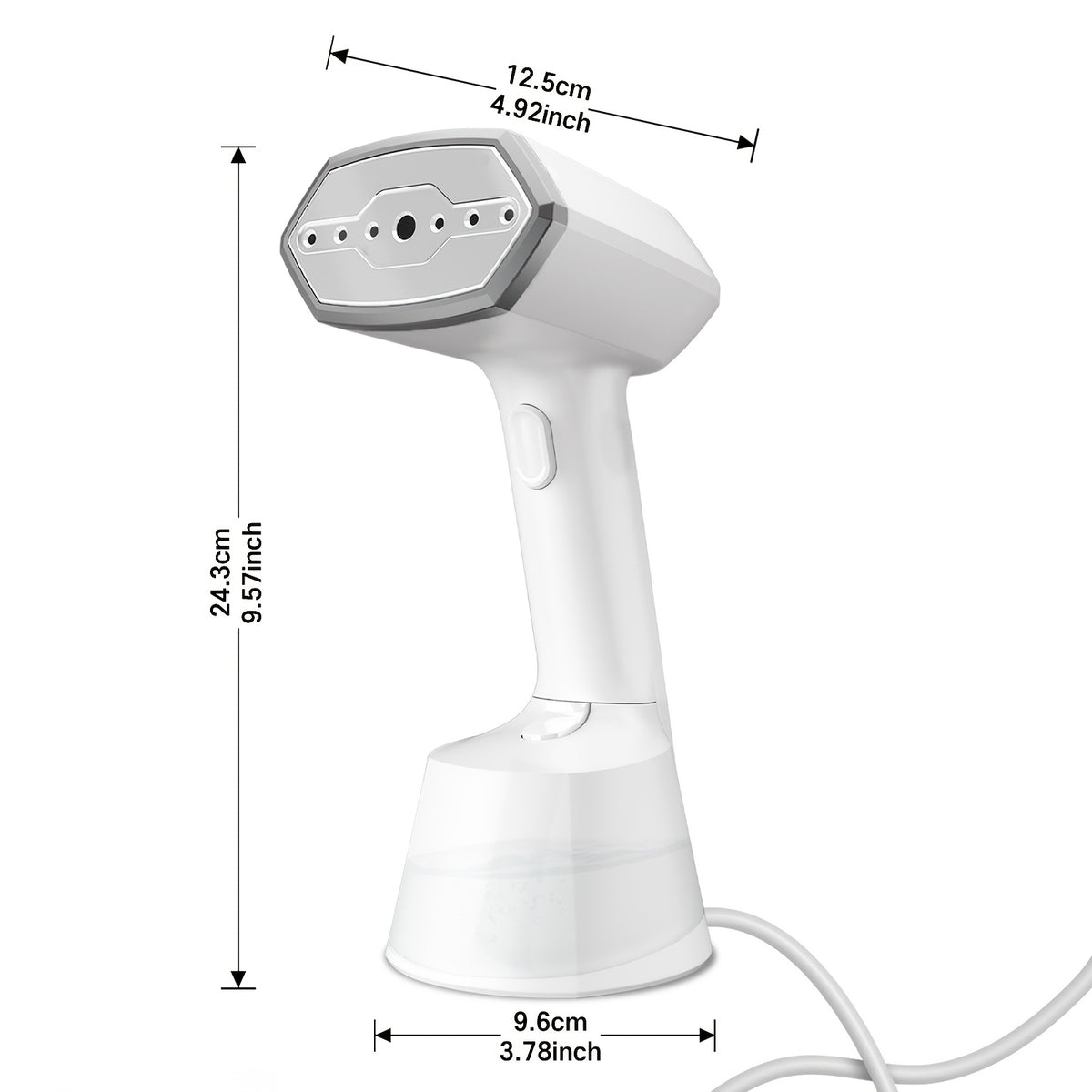 Handheld Travel Garment Steamer 15-Second Heat-Up – 9.47oz Large Tank, Portable Clothing Steamer for Home, Office & Travel | White