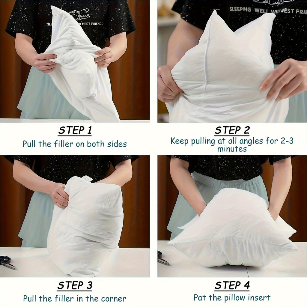 Hypoallergenic Fiber Pillow Inserts 1/2/4 Pack – White Square Cushion Filling with Zipper, Polyester Sanded Soft Fill for Sofa Bed Patio Bedroom Office Living Room Indoor Outdoor Decor