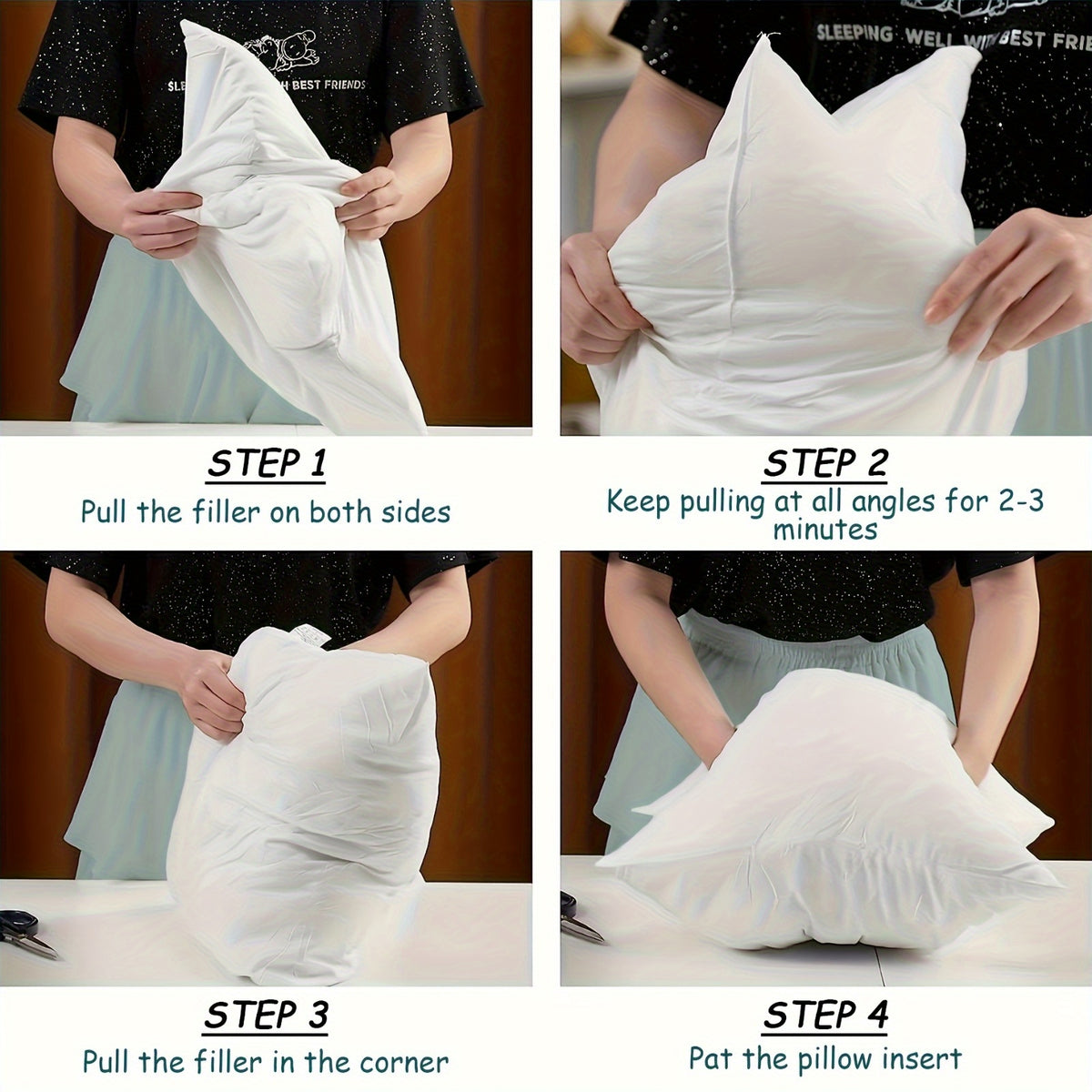 Hypoallergenic Fiber Pillow Inserts 1/2/4 Pack – White Square Cushion Filling with Zipper, Polyester Sanded Soft Fill for Sofa Bed Patio Bedroom Office Living Room Indoor Outdoor Decor