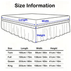Dust Ruffle Bed Skirt 16 Inch Drop Elastic Wrap Around – Double Ruffle Easy Install Machine Washable, Twin Full Queen King CK, 10 Colors