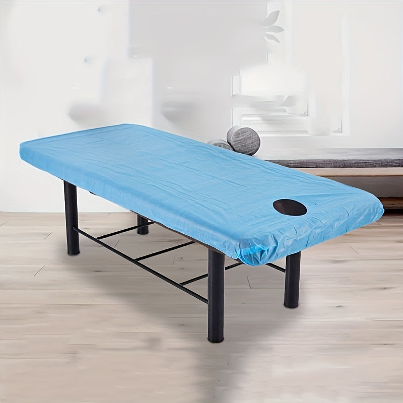 Disposable Massage Table Fitted Sheets Set of 5, Non-Woven Breathable 84.6" x 43.3" Single-Use Bed Covers for Beauty Salons, Spas & Skincare Treatments