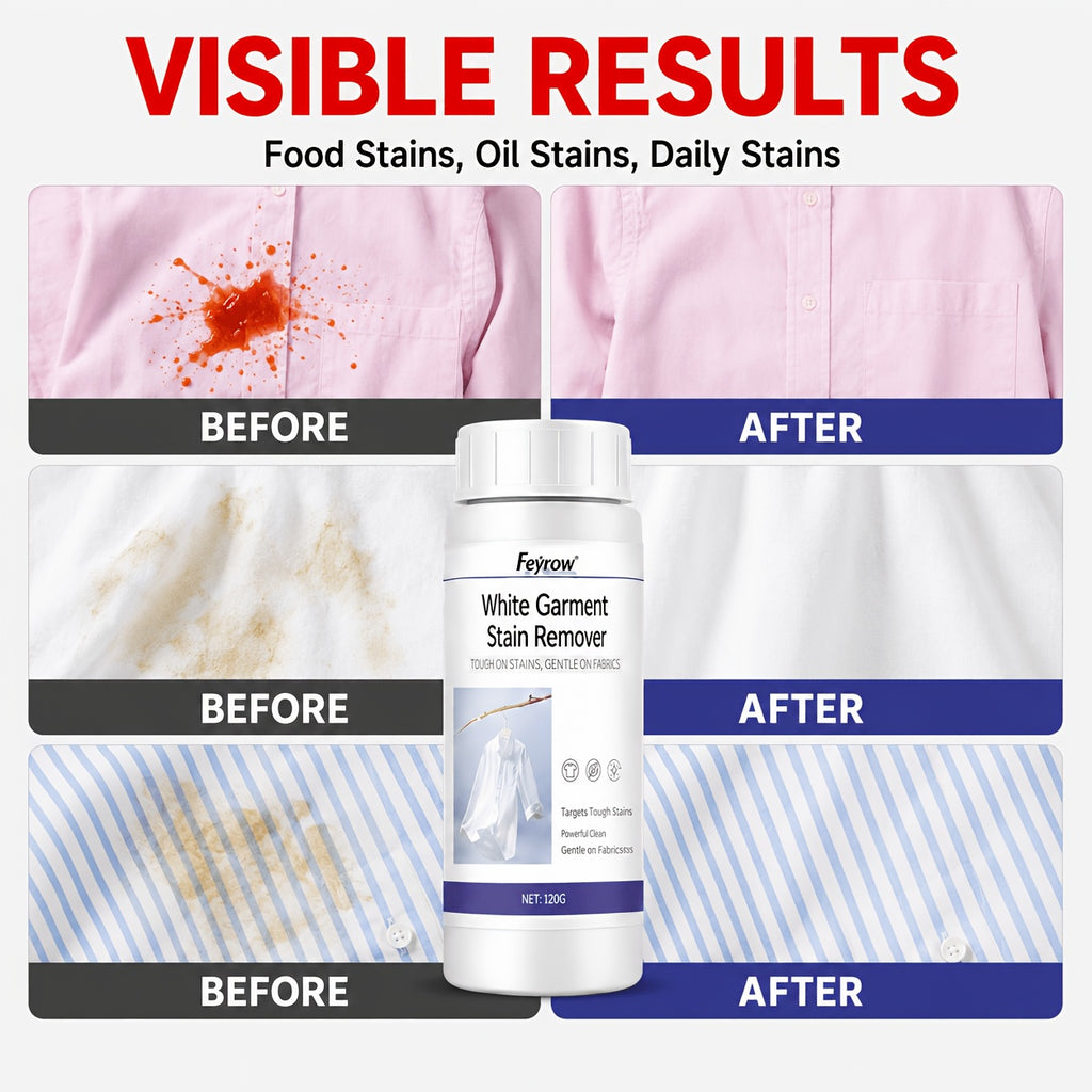 White Fabric Brightener & Yellowing Remover Powder - Color-Restoring Bleaching Agent for White Clothes Anti-Color-Bleeding Whitening Laundry Treatment