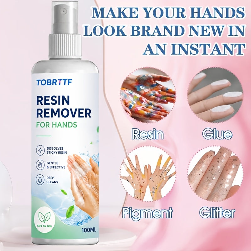 Epoxy Resin Cleaner & Hand Resin Remover 3.38 oz – Gentle Citric Acid Formula for Artisans, Nail Technicians & Artists, Dissolves Viscous Resins on Tools