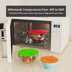 7-Pack Silicone Lids with 5 Sizes – Reusable Microwave Splatter Cover for Bowls, Cups, Pots & Pans | Heat Resistant, Dishwasher Safe, BPA Free