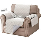 Liquid-Resistant Sofa Cover with Pocket, Geometric Pattern Couch Slipcover Furniture Protector for Pets, Washable Thick Soft 1 2 3 4 Seat Sizes Chair Loveseat Sofa