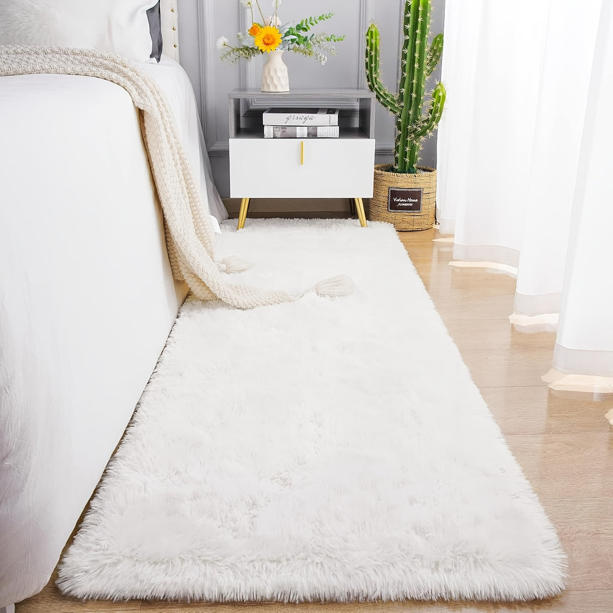 Tie-Dye Fluffy Area Rug – Ultra-Soft Thickened Plush Indoor Mat for Living Room, Bedroom & Office, 9 Colors 6 Sizes, Boho Machine-Woven Floor Carpet