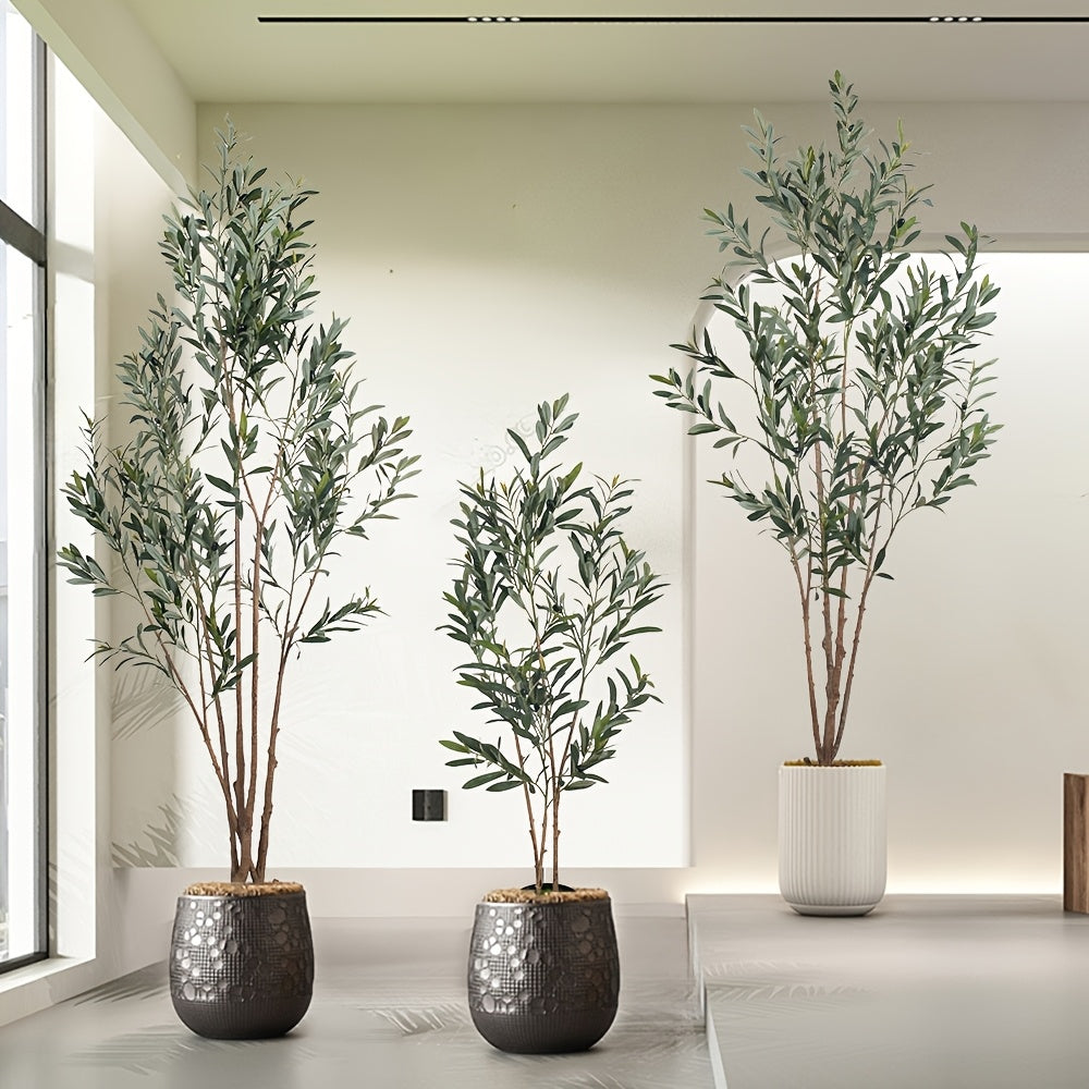 Artificial Olive Tree with Realistic Black Fruits – 4 Heights 47–83 Inch Nordic Mediterranean Faux Plant for Living Room, Kitchen, Hotel & Office | No Maintenance Indoor Decor